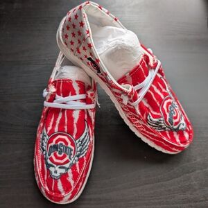 NWT Red Ohio State Slip-On Shoes, 39 (6.5 men's/8.5 women's)
